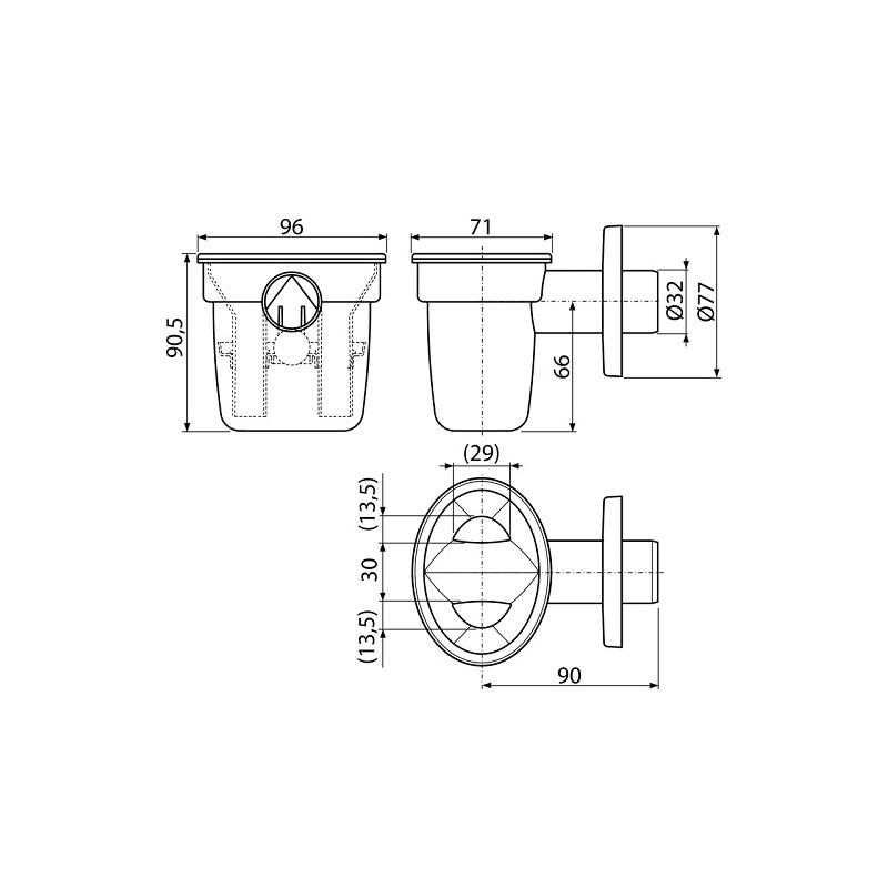 Sifon pro odkapávací kondenzát AKS1Z, odpad 32 mm, bílý, Alcadrain AKS1Z