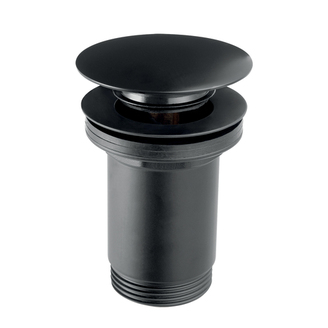 Umyvadlová výpusť 5/4, černá, click-clack, velká zátka, Novaservis S285B-BL-B