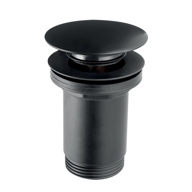 Umyvadlová výpusť 5/4, černá, click-clack, velká zátka, Novaservis S285B-BL-B