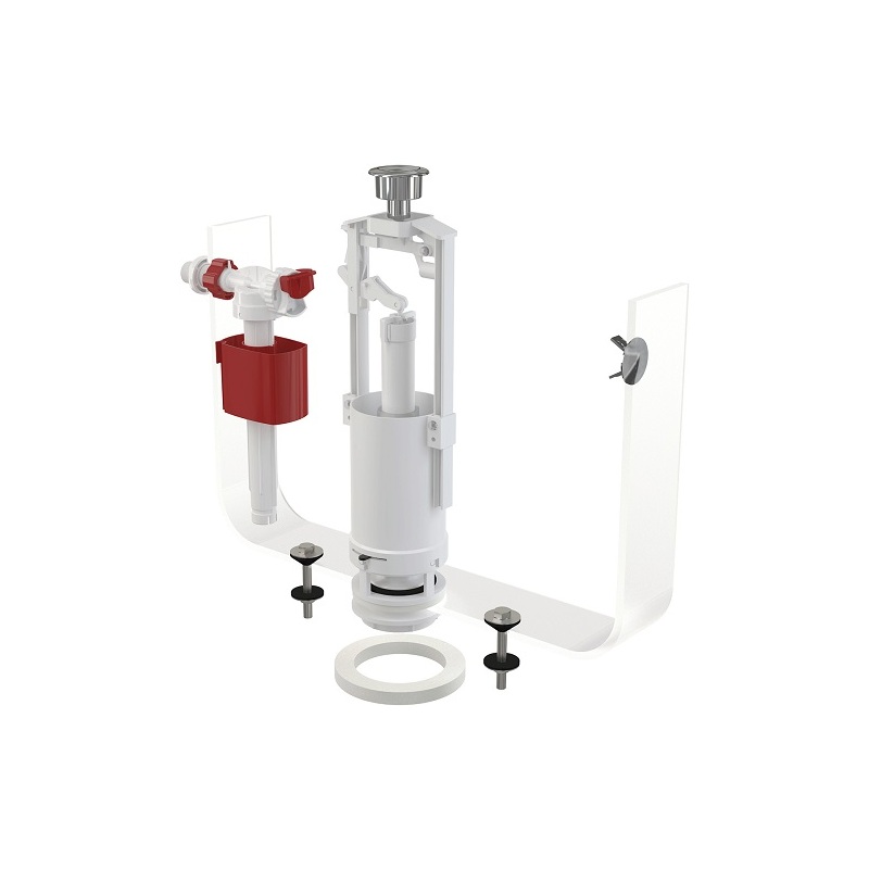 Splachovací souprava se STOP tlačítkem, chrom, Alcadrain SA2000 1/2 CHROM