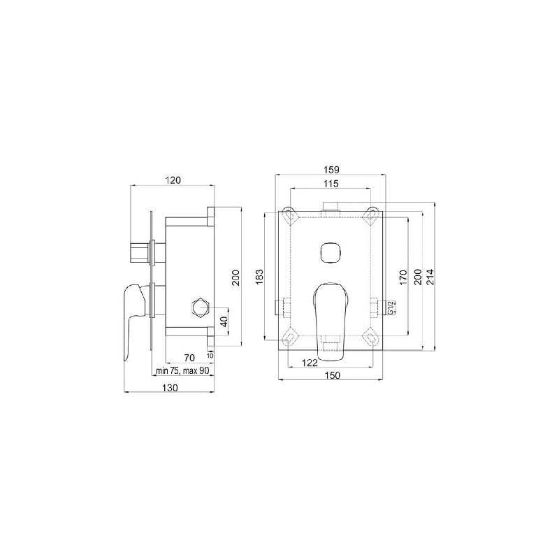 Sprchová sada podomítková, sprcha 3S, chrom, Novaservis, SADA38051R,0