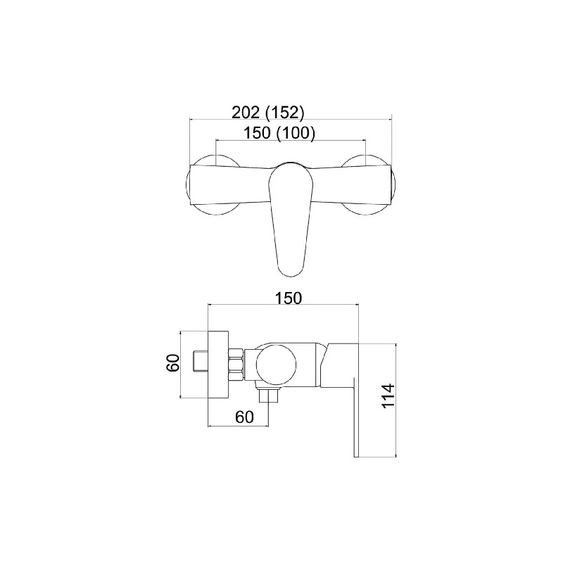 Koupelnová sprchová sada FRESH, 59 cm,sprcha 3S, chrom, Novaservis, SADA96061
