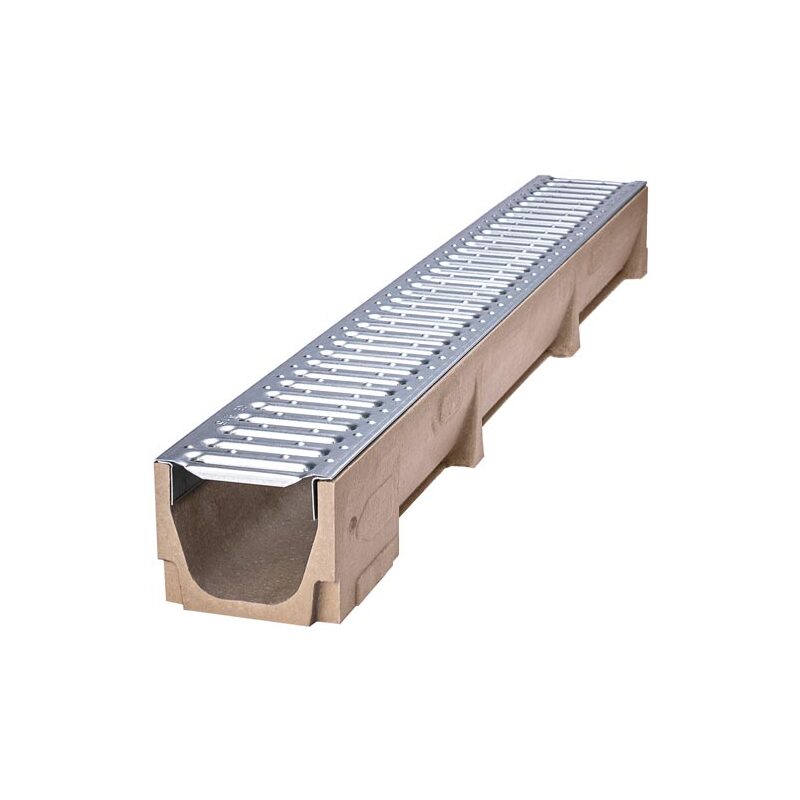 Odvodňovací žlab Self 100, H 100, 1 m, A15,  pozinkovaný rošt, Stora-Drain SE10101100SN