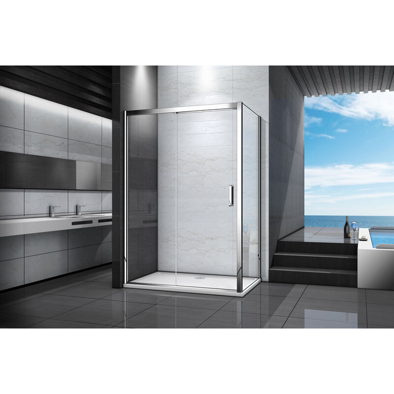 Sprchová stěna Serra 800 mm, sklo čiré, profil chrom, Lansanit LAN05011