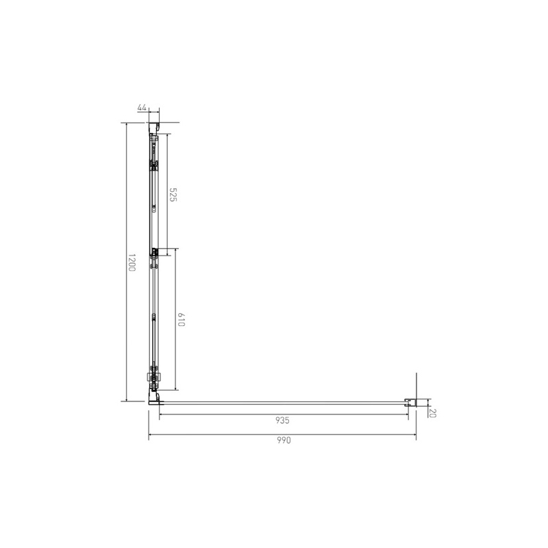 Sprchový kout Serra 120 x 100 cm, sklo čiré, profil aluchrom, obdélník, Lansanit SEU12-2/SPE100