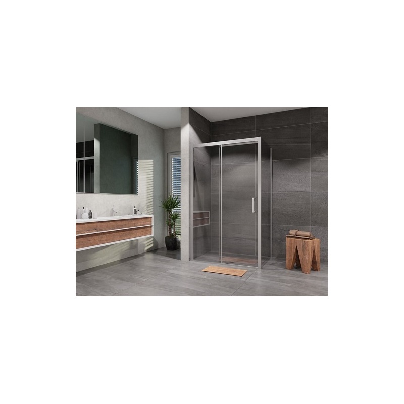 Sprchový kout Serra 160 x 80 cm, sklo čiré, profil aluchrom, obdélník, Lansanit SEU16-2/SPE80