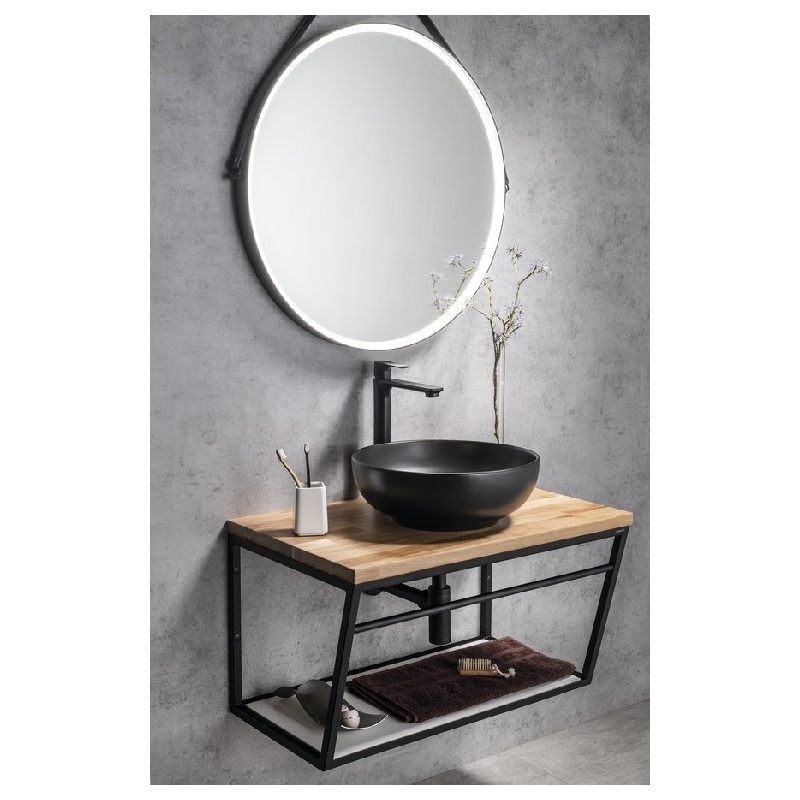 Konstrukce pod umyvadlo SKA 750 × 400 × 460 mm, černá mat, Sapho SKA102