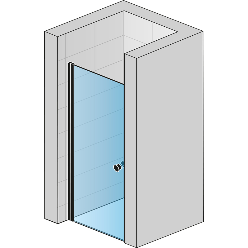 Sprchové dveře SOLINO SOL1 700 mm, sklo čiré, profil černý, SanSwiss SOL107000607
