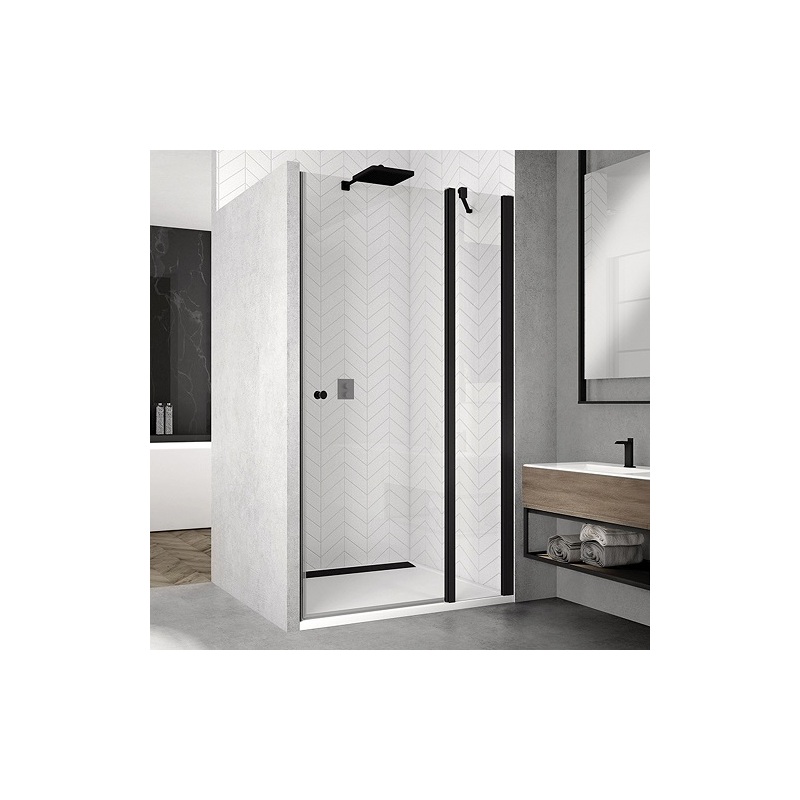 Sprchové dveře SOLINO SOL13 1200 mm, sklo čiré, profil černý, SanSwiss SOL1312000607