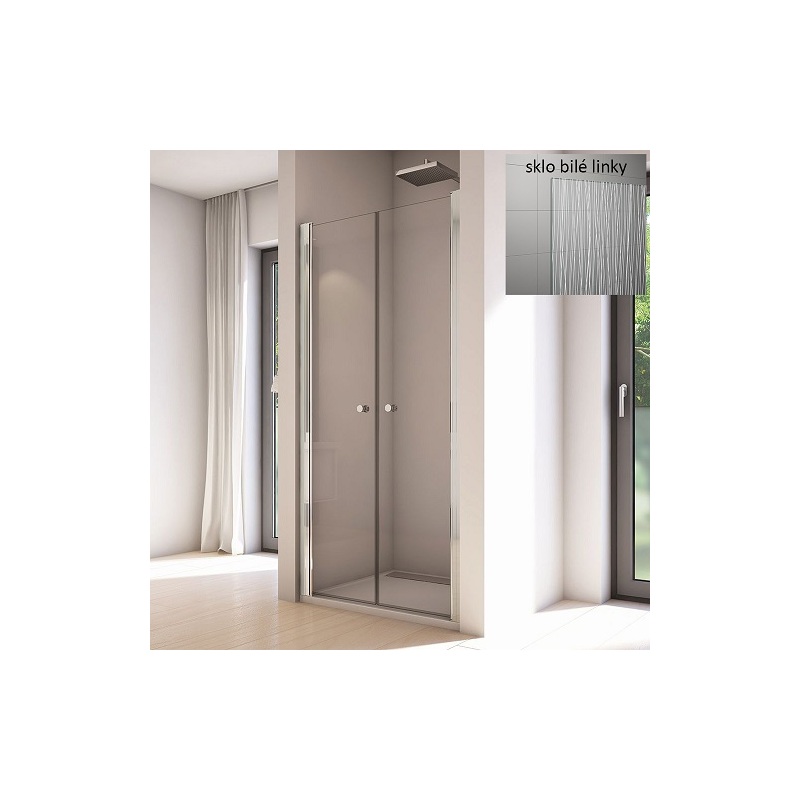 Sprchové dveře SOLINO SOL2 750 mm, sklo Screen, profil aluchrom, SanSwiss SOL207505087