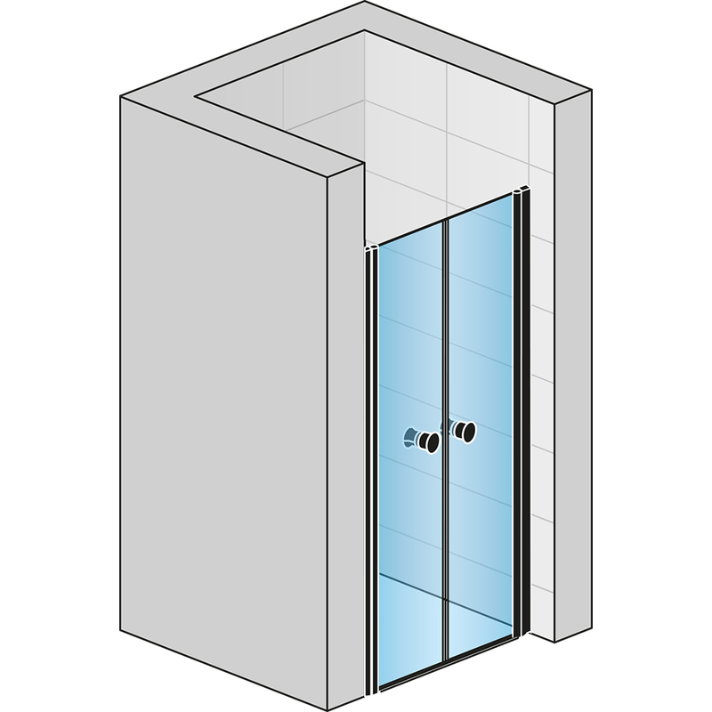 Sprchové dveře SOLINO SOL2 1000 mm, sklo čiré, profil černý, SanSwiss SOL210000607