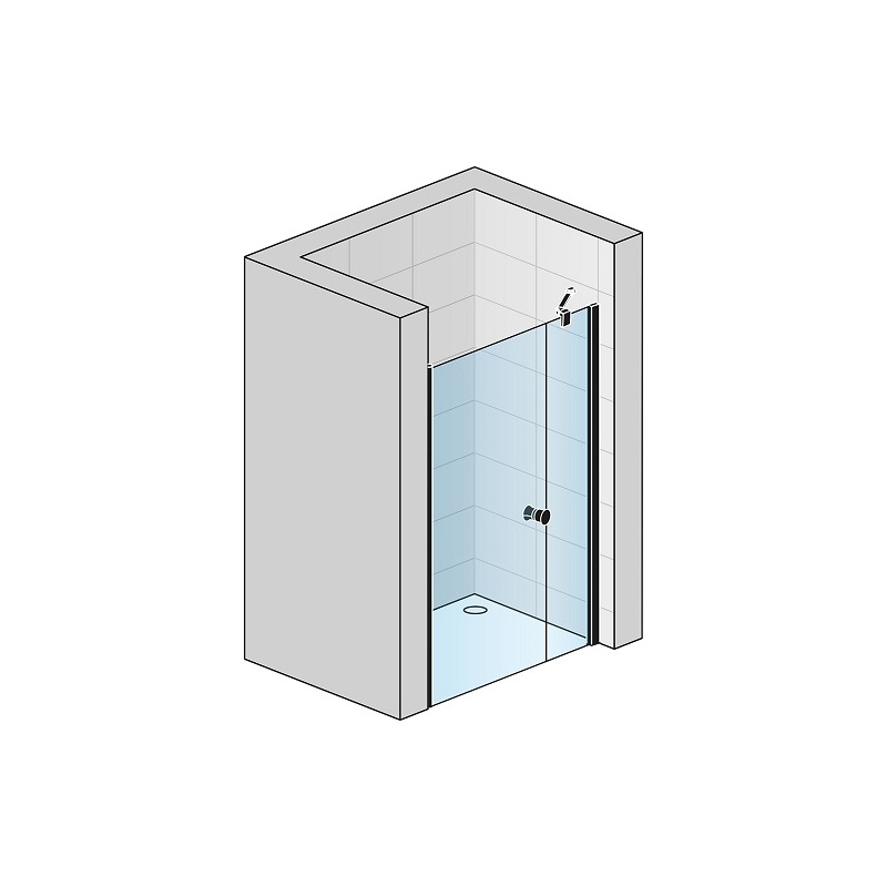 Sprchové dveře SOLINO SOL31 1400 mm, sklo čiré, profil černý, SanSwiss SOL3114000607