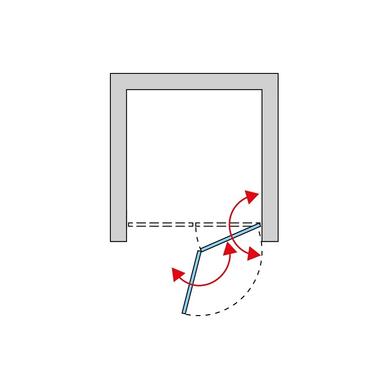 Sprchové dveře SOLINO SOLF1 P 900 mm, sklo čiré, profil černý, pravé, SanSwiss SOLF1D0900607