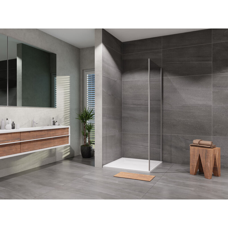 Sprchová stěna Elisa 800 mm, sklo čiré, profil chrom, Lansanit LAN05017