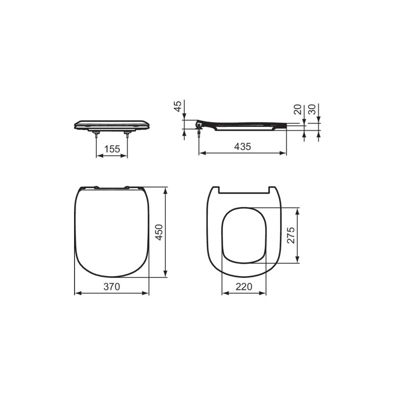 WC sedátko s poklopem Tesi, Soft-Close, bílé, Ideal Standard T352701