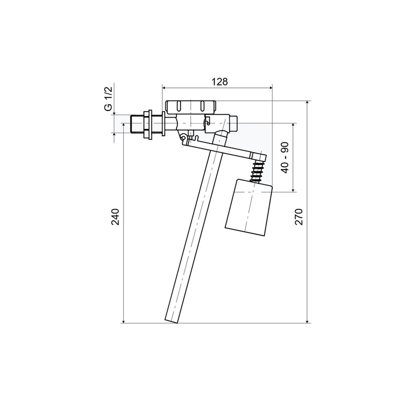 Napouštěcí ventil T-2443  G 1/2, boční