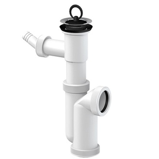 Dřezový sifon T-707 s výpustí 70 mm, odpad 40/50 mm, s přípojkou, Slovarm 620982