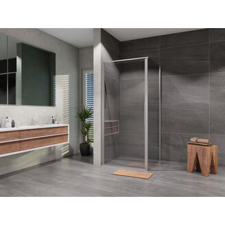 Sprchový kout Tadao 80 x 80 cm, sklo čiré, profil aluchrom, čtverec, 1křídlé dveře, Lansanit PD1-80/SPD80