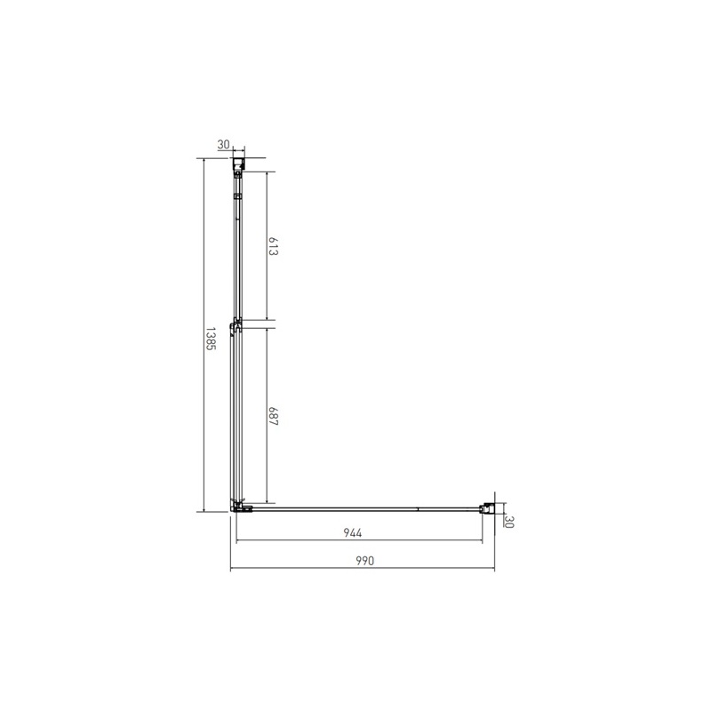 Sprchový kout Tadao 140 x 100 cm, sklo čiré, profil aluchrom, obdélník, Lansanit PD3-14/SPD100