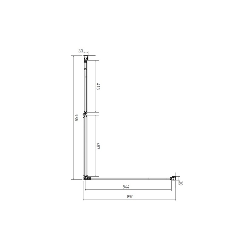 Sprchový kout Tadao 100 x 90 cm, sklo čiré, profil černý, obdélník, Lansanit PD3-10-B/SPD90-B