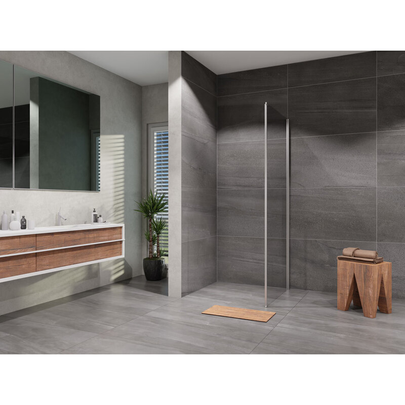 Sprchová stěna Tadao 800 mm, sklo čiré, profil chrom, Lansanit LAN05005