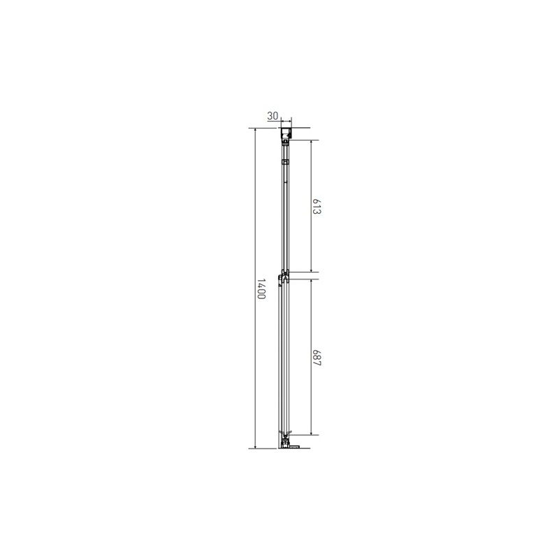 Sprchové dveře Tadao 1400 mm, sklo čiré, profil černý, Lansanit PD3-14-B