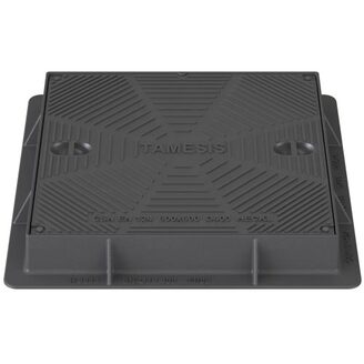 Šachtový poklop TAMESIS D400, litinový, 600 x 600 mm, s tlumící vložkou, HECKL