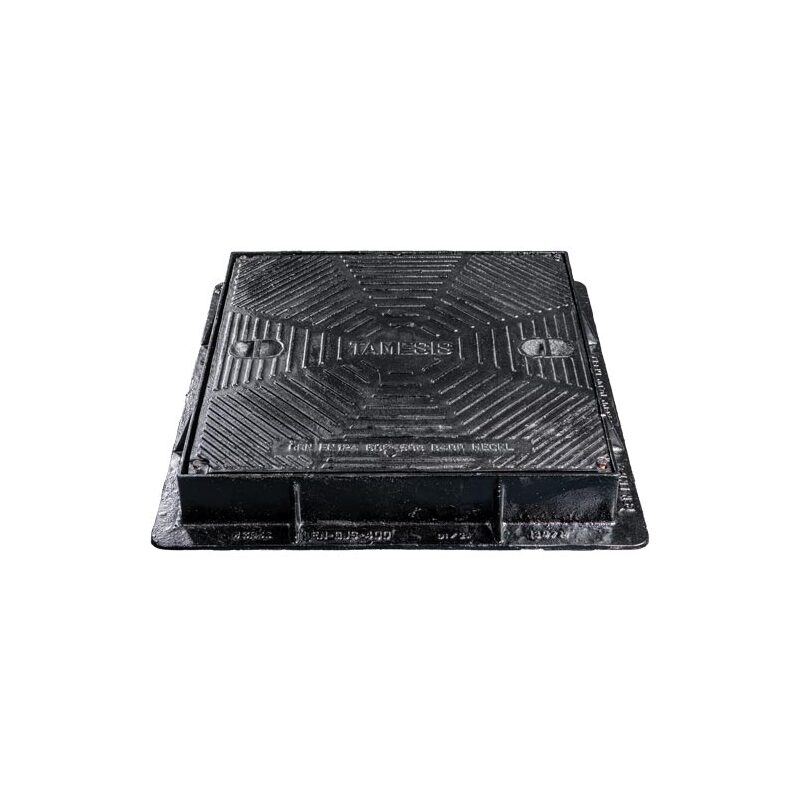 Šachtový poklop TAMESIS D400, litinový, 600 x 600 mm, s tlumící vložkou, HECKL