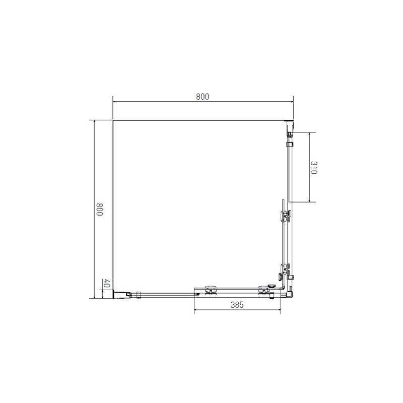 Sprchový kout Monte 80 x 80 cm, sklo matné, profil aluchrom, čtverec, Lansanit CF88-190-M