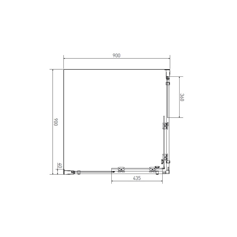 Sprchový kout Monte 90 x 90 cm, sklo čiré, profil aluchrom, čtverec, Lansanit CF99-190-C