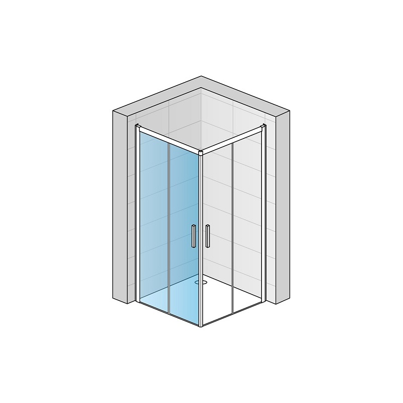 Sprchové dveře TOP-LINE S TLS L 1000 mm, sklo čiré, profil černý, levé, SanSwiss TLSG1000607