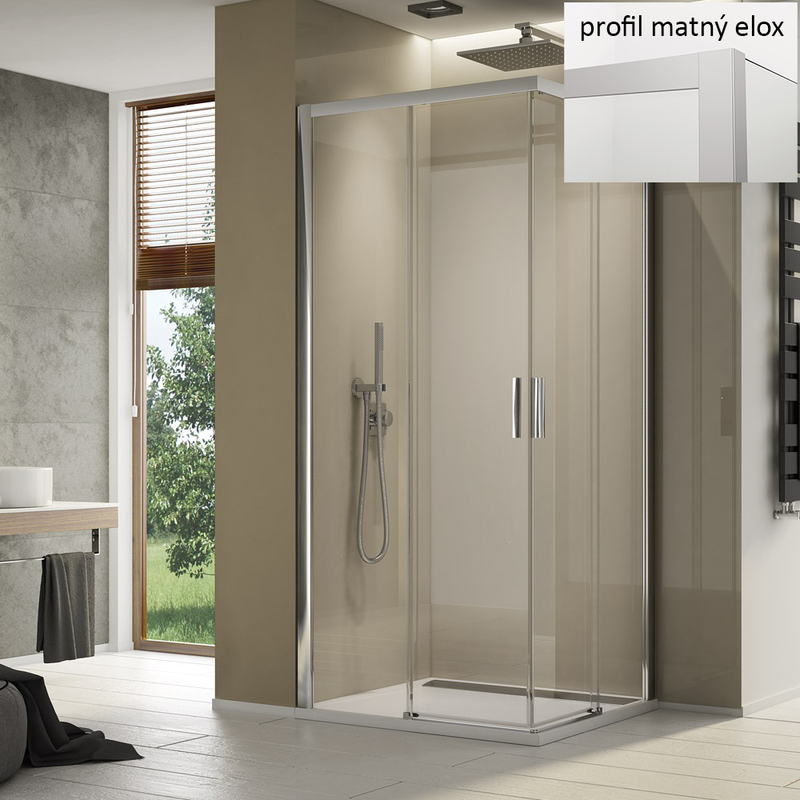 Sprchové dveře TOP-LINE S TLS P 900 mm, sklo čiré, profil matný elox, pravé, SanSwiss TLSD0900107