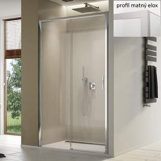 Sprchové dveře TOP-LINE S TLS2 L 1200 mm, sklo čiré, profil matný elox, levé, SanSwiss TLS2G1200107