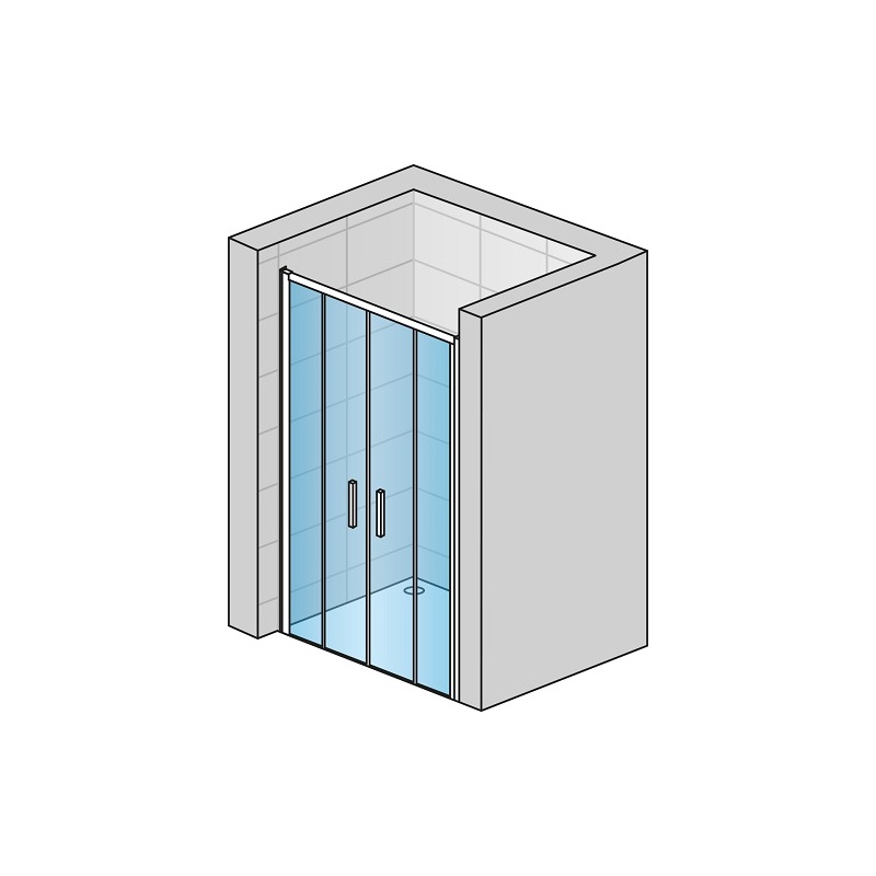 Sprchové dveře TOP-LINE S TLS4 1400 mm, sklo čiré, profil aluchrom, SanSwiss TLS41405007