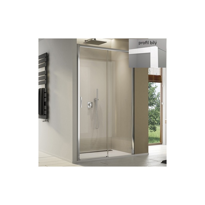 Sprchové dveře TOP-LINE S TLS2 P 1200 mm, sklo čiré, profil bílý, pravé, SanSwiss TLS2D1200407