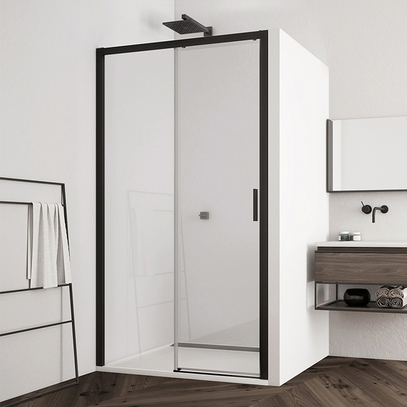 Sprchové dveře TOP-LINE S TLS2 L 1400 mm, sklo čiré, profil černý, levé, SanSwiss TLS2G1400607