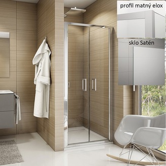 Sprchové dveře TOP LINE TOPP2 750 mm, sklo satén, profil matný elox, SanSwiss TOPP207500149