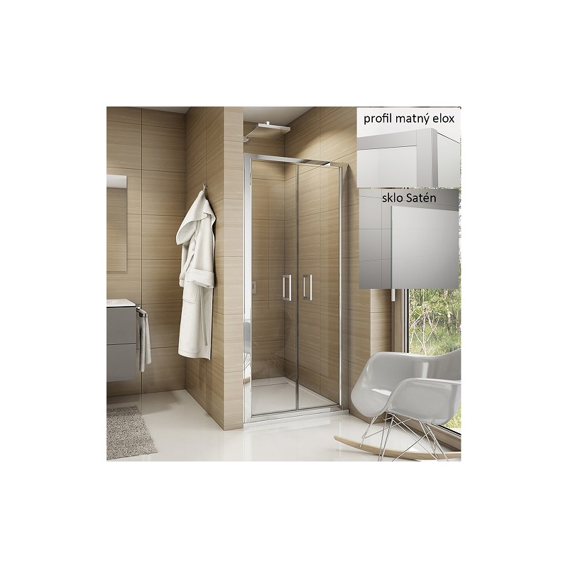 Sprchové dveře TOP LINE TOPP2 750 mm, sklo satén, profil matný elox, SanSwiss TOPP207500149