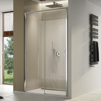 Sprchové dveře TOP-LINE S TLS2 L 1000 mm, sklo čiré, profil aluchrom, levé, SanSwiss TLS2G1005007