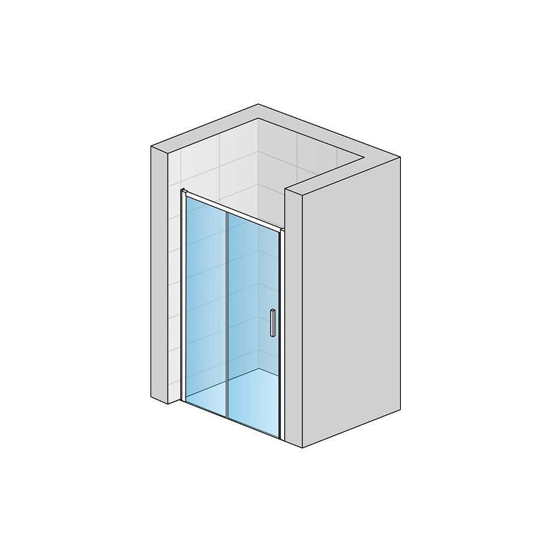 Sprchové dveře TOP-LINE S TLS2 L 1200 mm, sklo Durlux, profil aluchrom, levé, SanSwiss TLS2G1205022