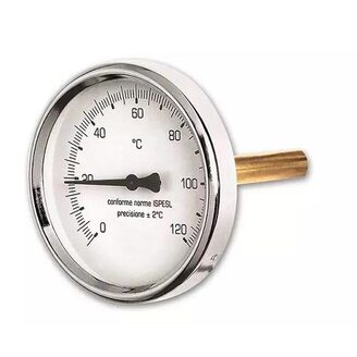 Teploměr 0 - 120 °C d 63 mm, s jímkou 75 mm, zadní napojení 1/2, Ivar TA6312007