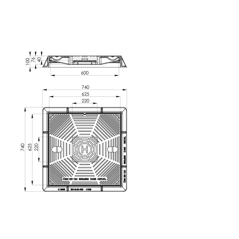 Poklop litinový 600x600 TAMESIS