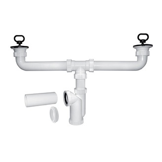 Dřezový sifon s výpustí 70 mm, odpad 40/50 mm, Plast Brno ET00450