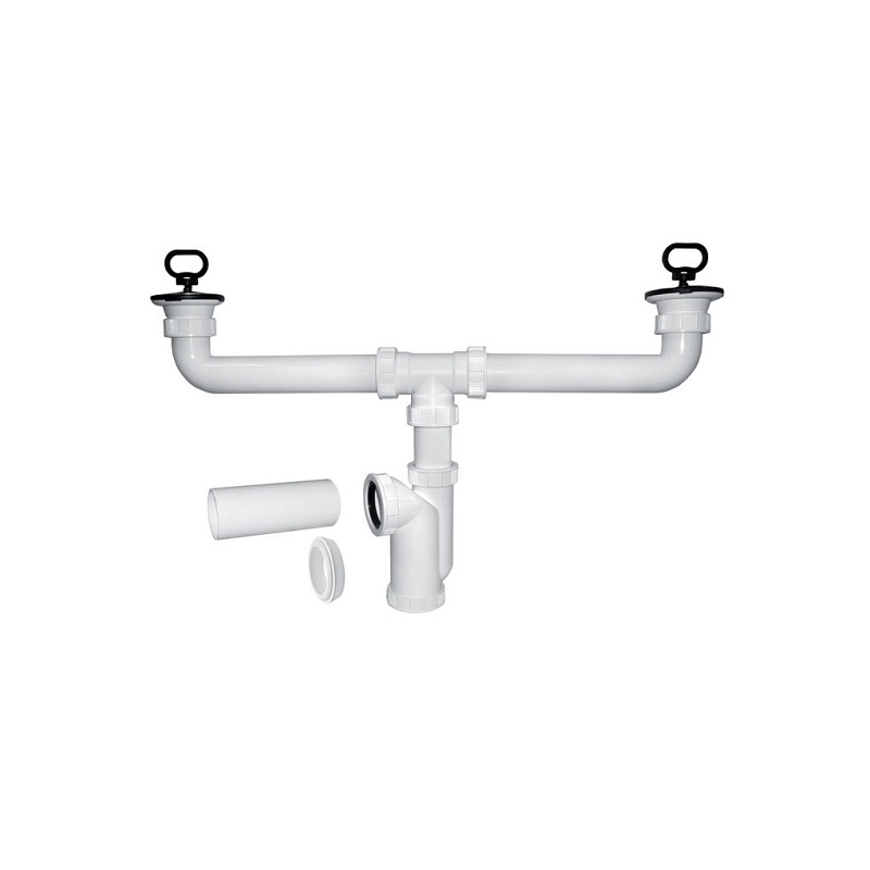 Dřezový sifon s výpustí 70 mm, odpad 40/50 mm, Plast Brno ET00450