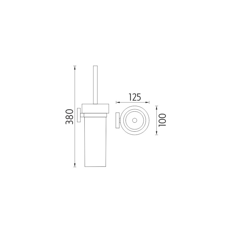 WC kartáč Unix, nástěnný, chrom, Nimco, UN 13094W-26