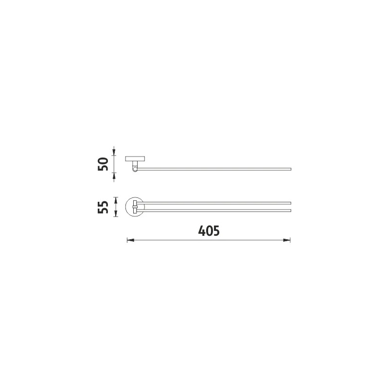 Držák na ručníky otočný, 41 cm UNIX chrom, Nimco UN 13096N-26