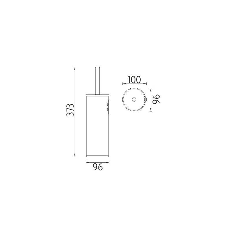 WC kartáč Unix Nerez, nástěnný, broušená nerez, Nimco, UNM 13094E-10