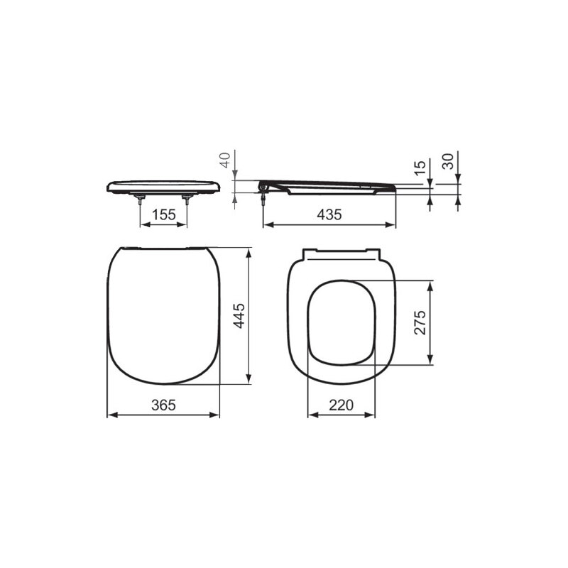 WC sedátko s poklopem Tesi, Soft-Close, bílé, Ideal Standard T352901