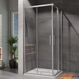 Sprchový kout Vati 90 x 90 cm, sklo čiré, profil aluchrom, čtverec, Lansanit CR99-190-C