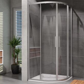 Sprchový kout Vati 90 x 90 cm, sklo čiré, profil aluchrom, čtvrtkruh, Lansanit QR99-190-C